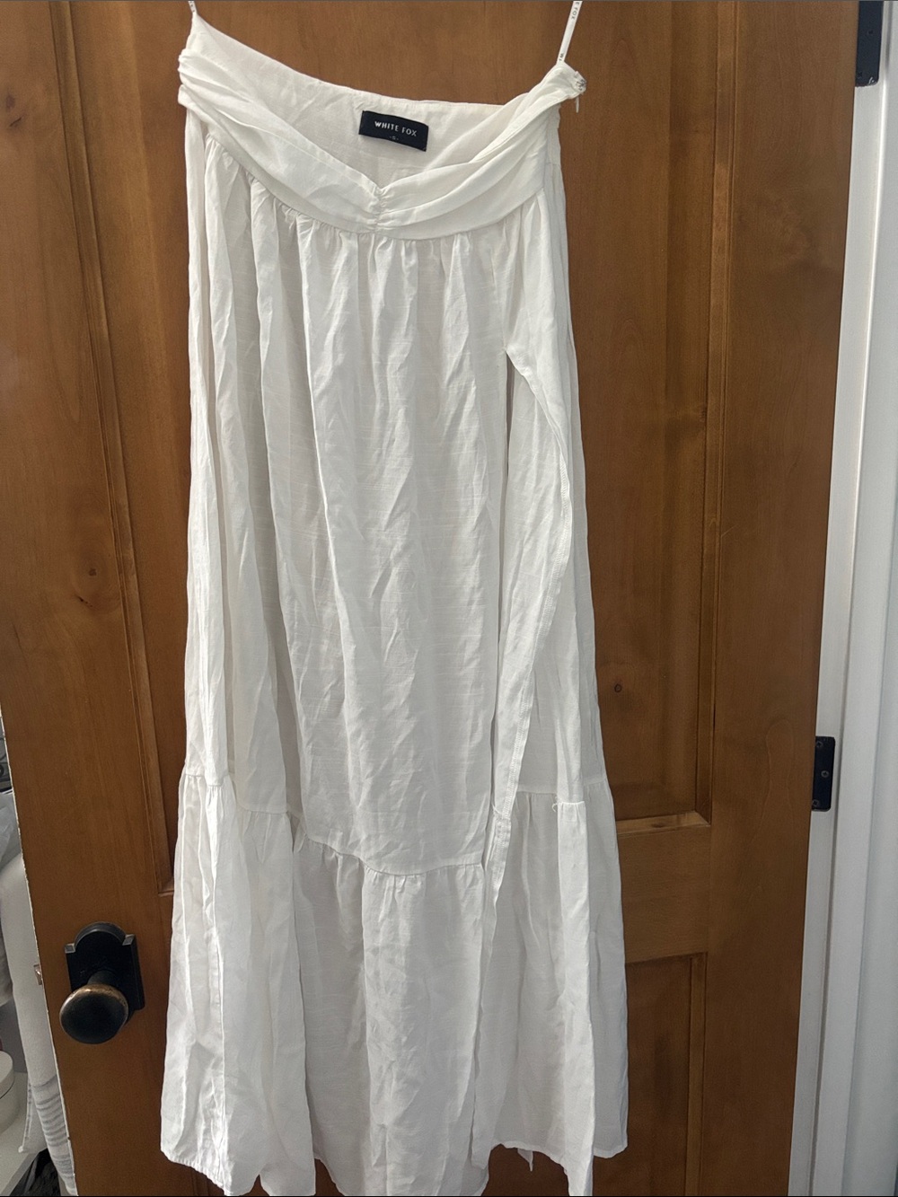White Fox Maxi Skirt Cover up with High Slit